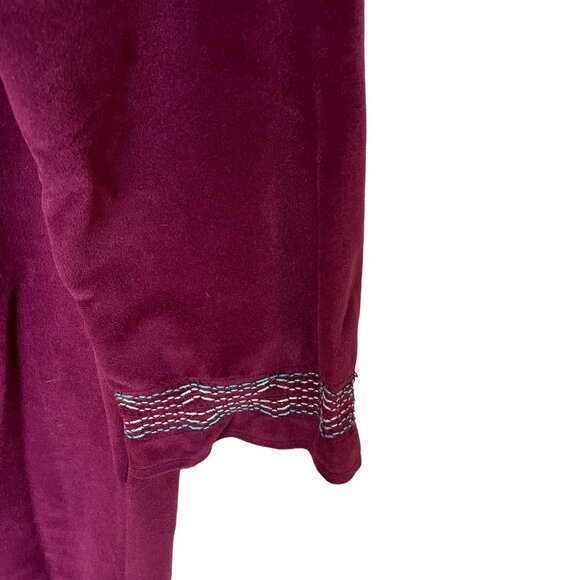 Womens Maxi Embroidered Robe Vanity Fair Vintage House Coat Embroidered Size M - Picture 4 of 8